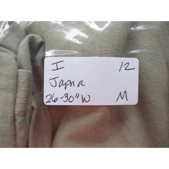 Japna Jumpsuit Women Medium Tan Linen Blend Wide Leg Crop Strappy Pockets Retro - Picture 12 of 12